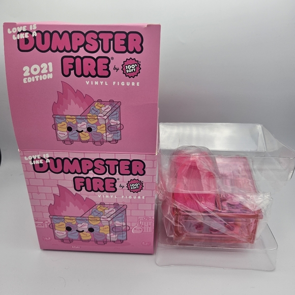 100% Soft Love is like a Dumpster Fire Valentines 2021 Edition Pink Candy Vinyl - Picture 8 of 12